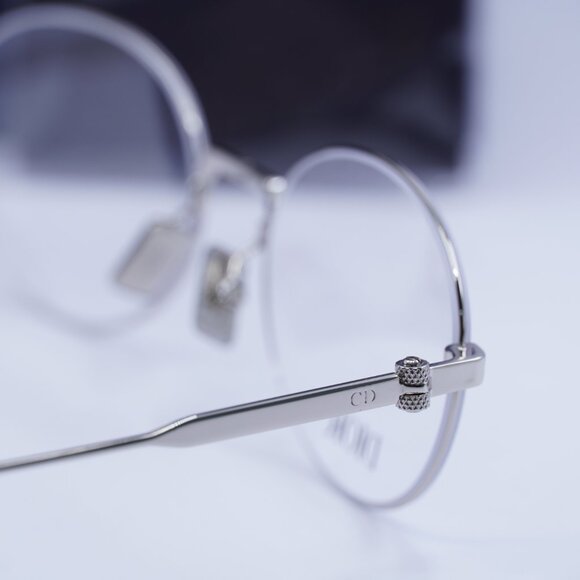 Dior NEODIORO R2U F000 Oval Eyeglasses 52mm - Shiny Palladium - Picture 5 of 9